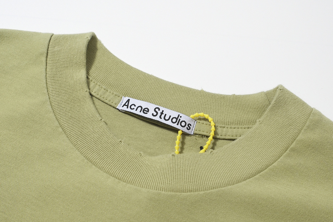 Acne Studios 118 AC LOGO Print Short Sleeve T Pink Floral Grey Black White Red Olive Green Dark Blue Spring Purple S-XL 8026# - Image 68