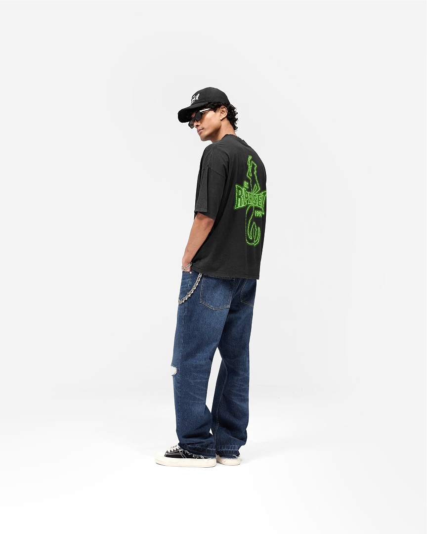 Represent 138 REPRESENT New High Mens Womens Top Wide Short Sleeve : S M L XL Water (Black) - Image 10