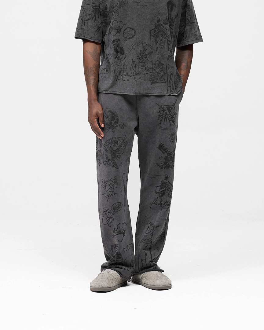 Represent 238 REPRESENT Legacy Sweatpant Print Lace : Washed Black White S M L - Image 10