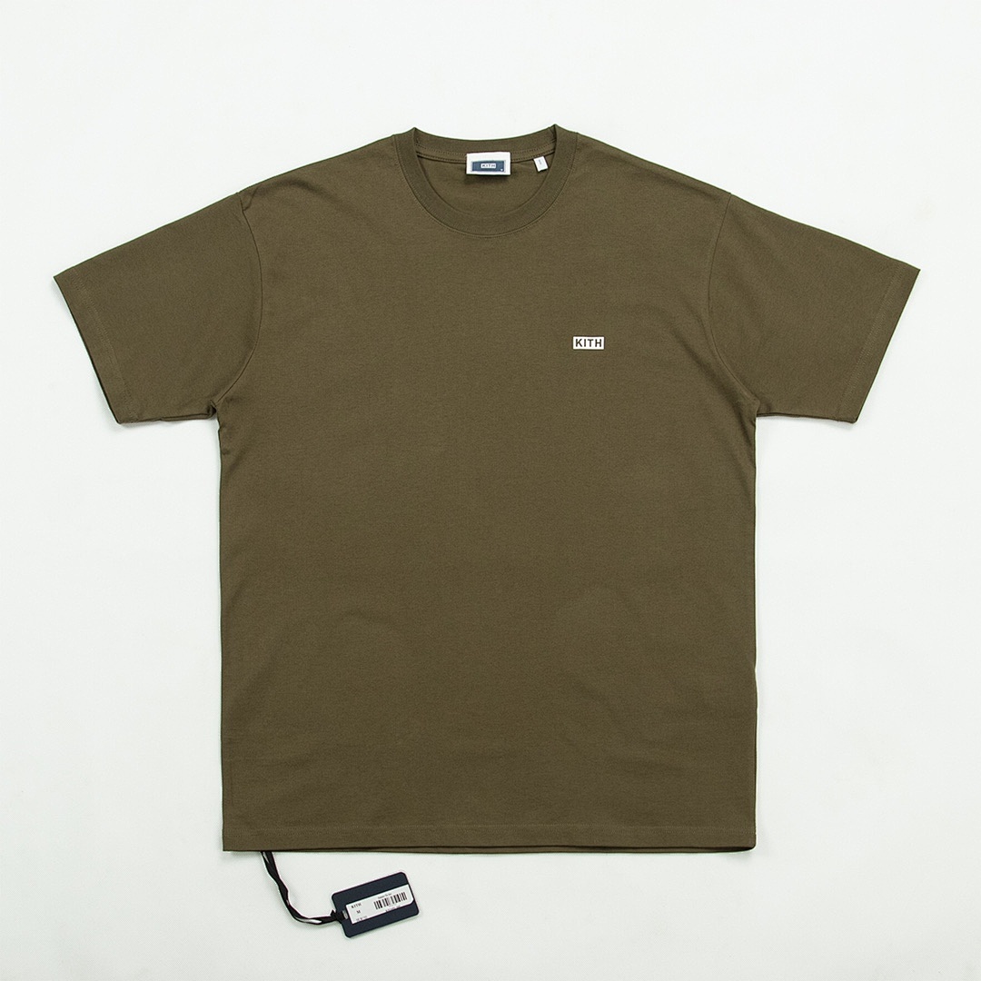 Adidas 128 KITH Summer Small LOGO Label Short Sleeve T : Black White Coffee Military Green Off Grey S M L - Image 9