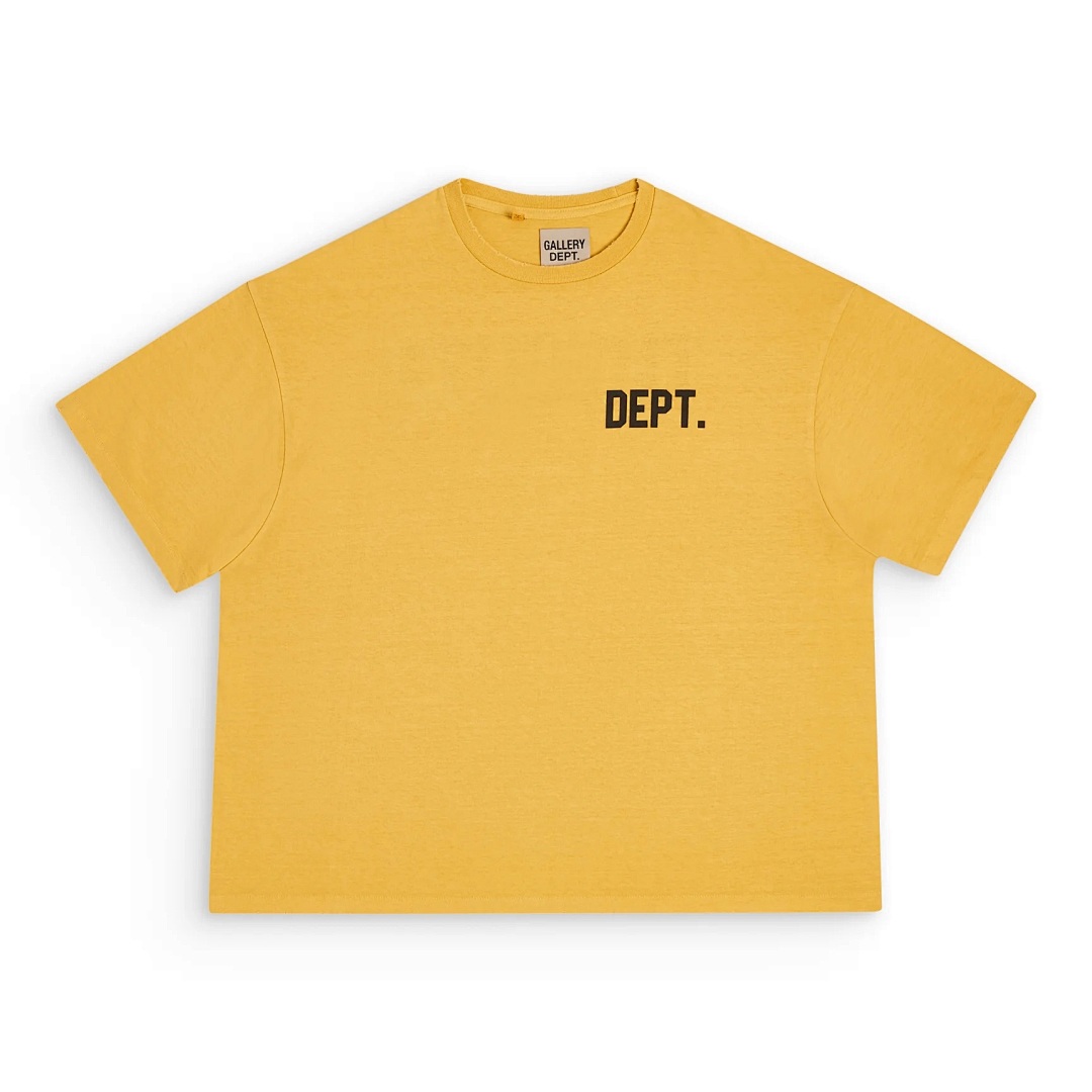 Celine 118 GALLERY DEPT STUDENT COACH REVERSIBLE TEE Washed True Surface Print Short Sleeve T : Black Cream Apricot Yellow S M L - Image 6