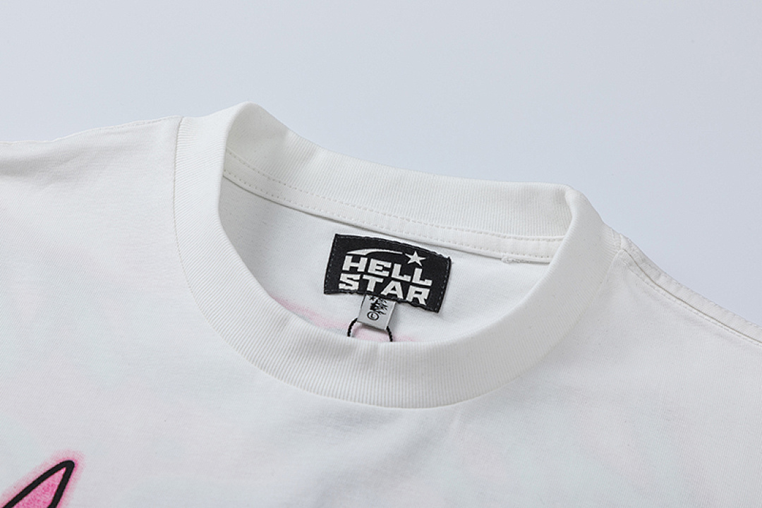 Off-White 128 Hellstar Studios HS No Guts Glory Tee Print Short Sleeve Mens Womens T Off White S-M-L-XL - Image 4
