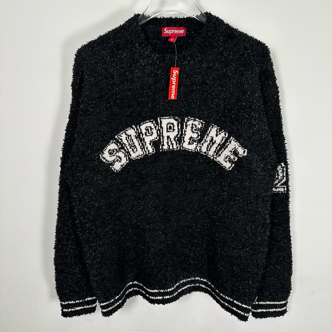 Supreme 368 SS25 TEXTURED ARC SWEATER Fleece Velvet Black Apricot Pink S-XL - Image 8