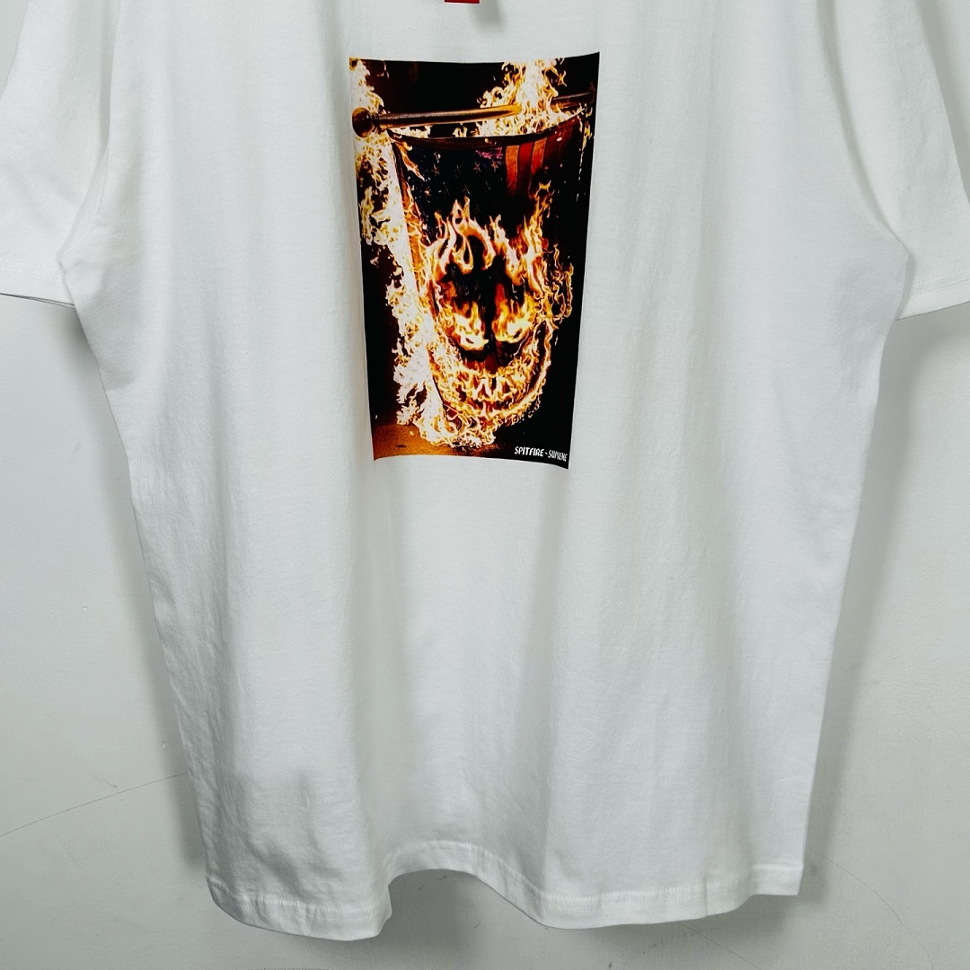 Supreme 148 SPITFIRE FLAG TEE Fire Flame T S-XL (Black) - Image 18