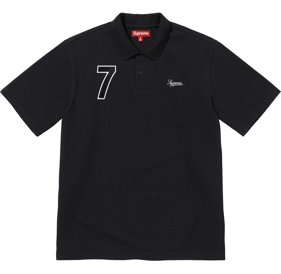 Ralph Lauren 198 SS25 CURSIVE POLO 7 No Embroidered Short Sleeve Black Light Blue S-XL
