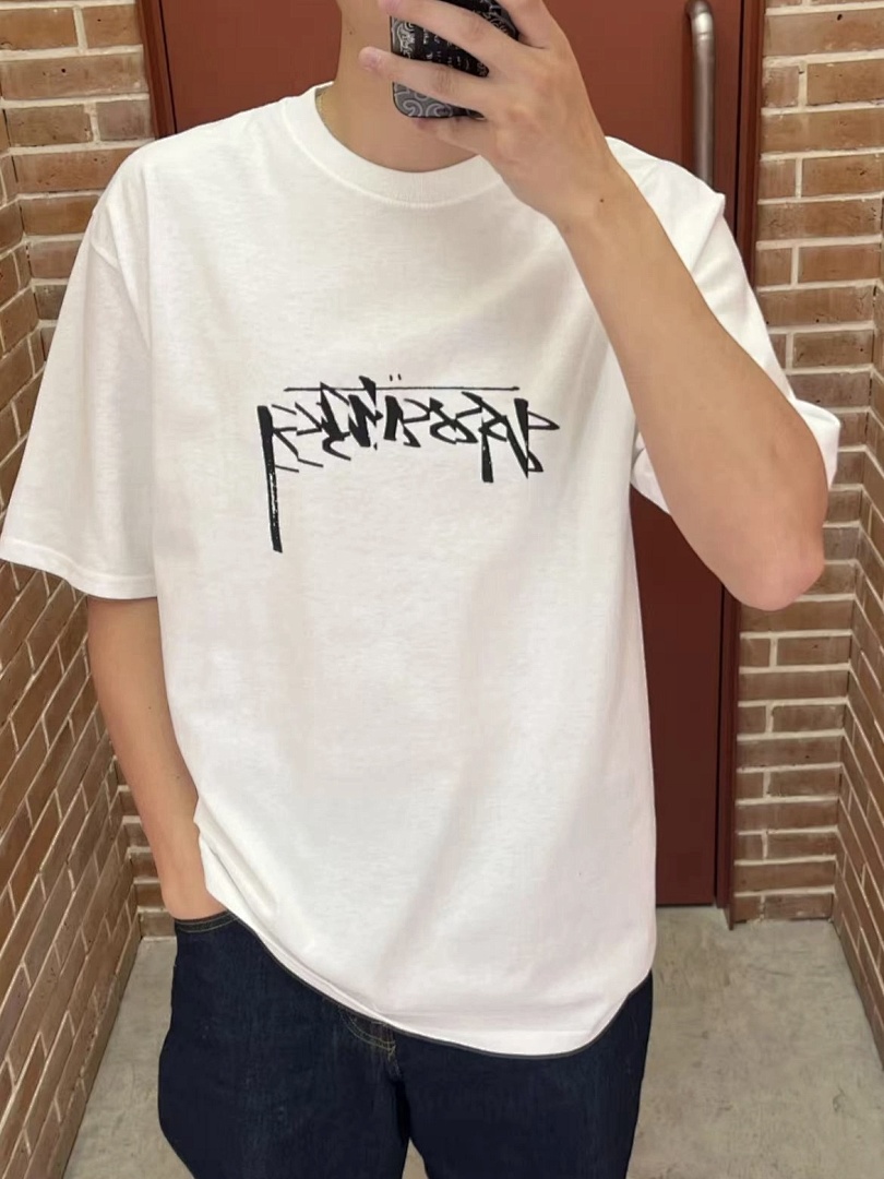 Stussy 108 Stu 25SS SLICED TEE Reversed LOGO Collar Short Sleeve T Black White S M L - Image 6