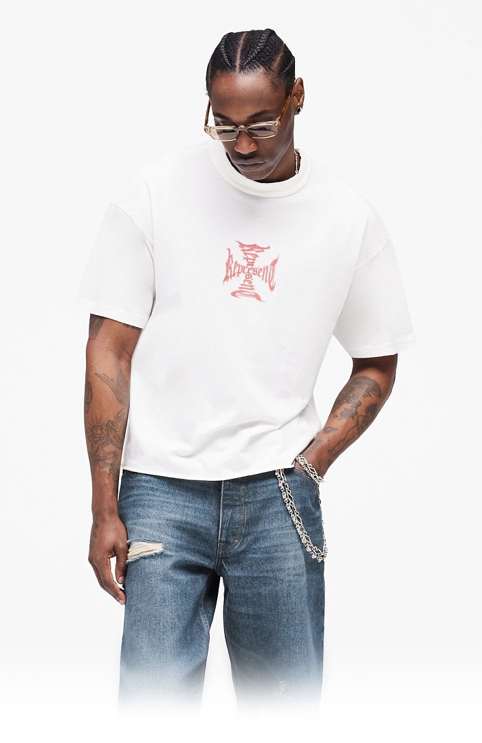 Off-White 118 REPRESENT New High Mens Womens Top Wide Short Sleeve : S M L XL Off (White) - Image 15