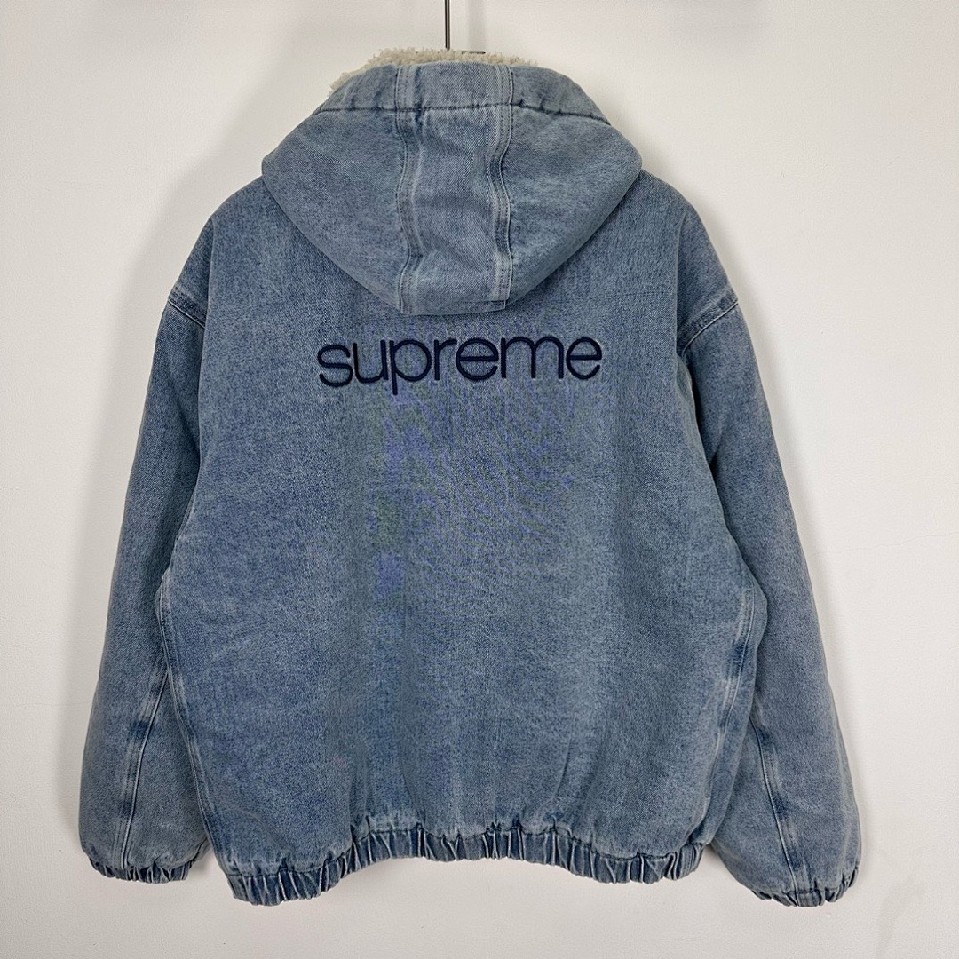 Supreme 598 24Fw Faux Shearling Lined Bomber Jacket Velvet Black White Water Blue S-XL - Image 56