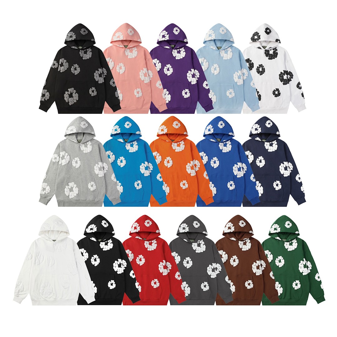 Unbranded 218 DENIM TEARS Cotton Floral Print Black Grey Blue Green Purple Red Orange Color Pink White Sky Coffee S-XL 6688# - Image 33