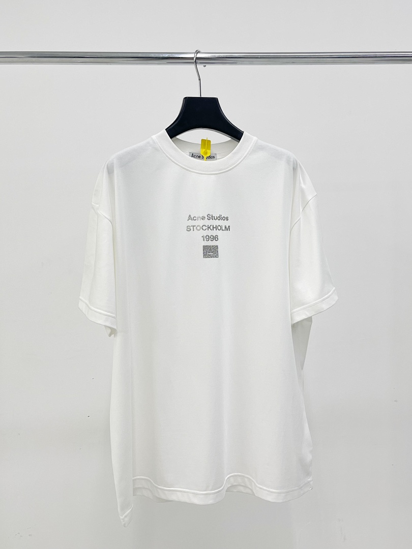 Acne Studios 118 AC Silver Print Short Sleeve T Black White S-XL 8066# - Image 40