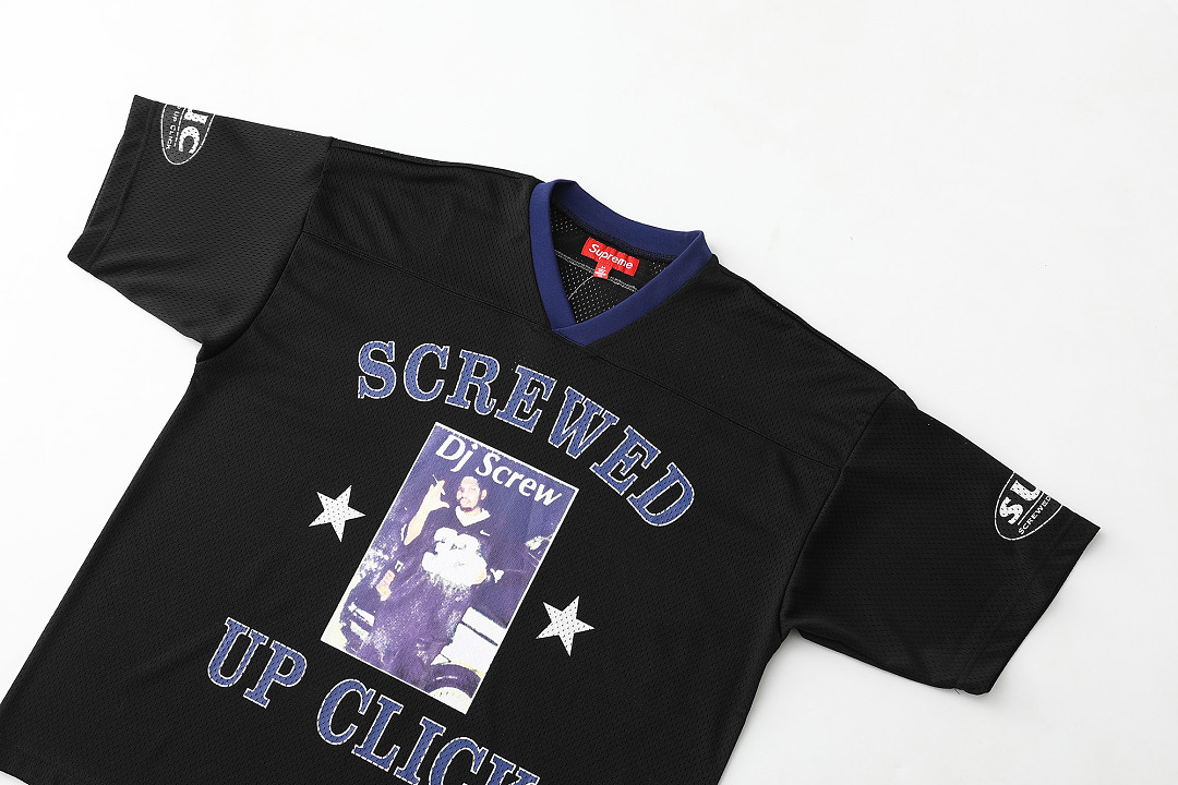Bape 258 DJ Screw Collab SS26 Football JerseyV Collar Print : Black Camo Sky Blue S M L - Image 5