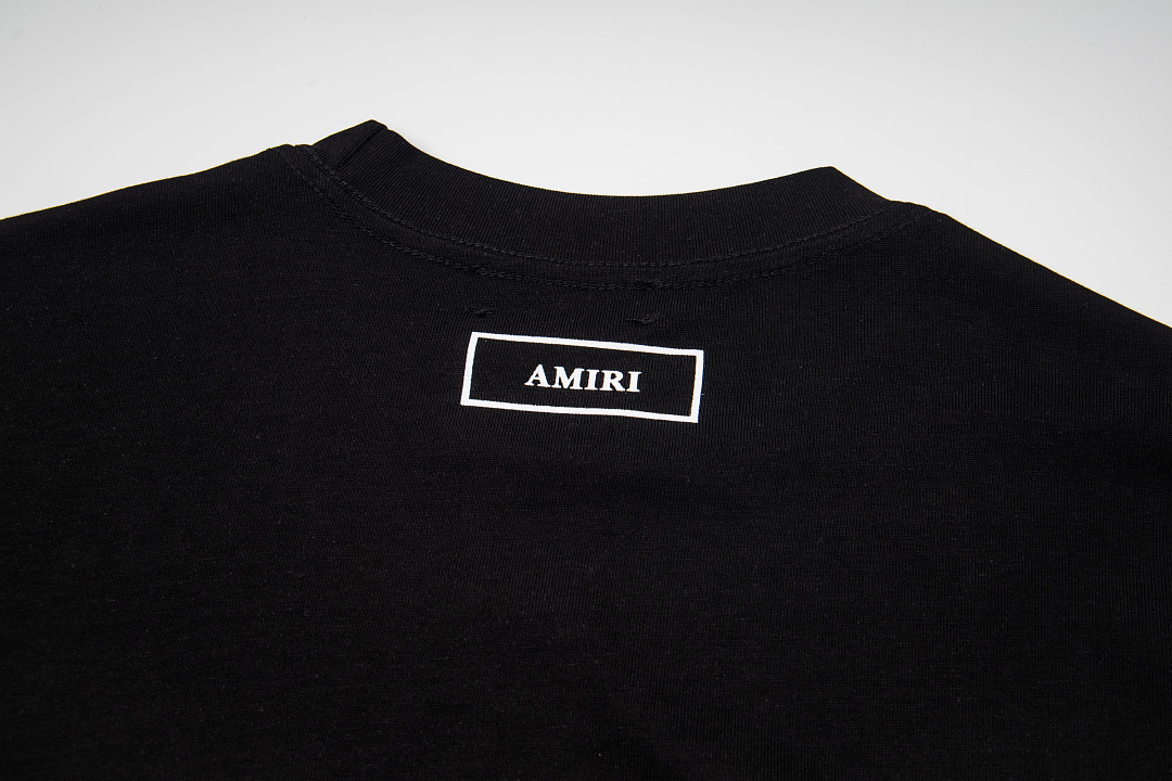 AMIRI 148 Wide Version Model Long Sleeve T Black White S M L XL 604# - Image 6