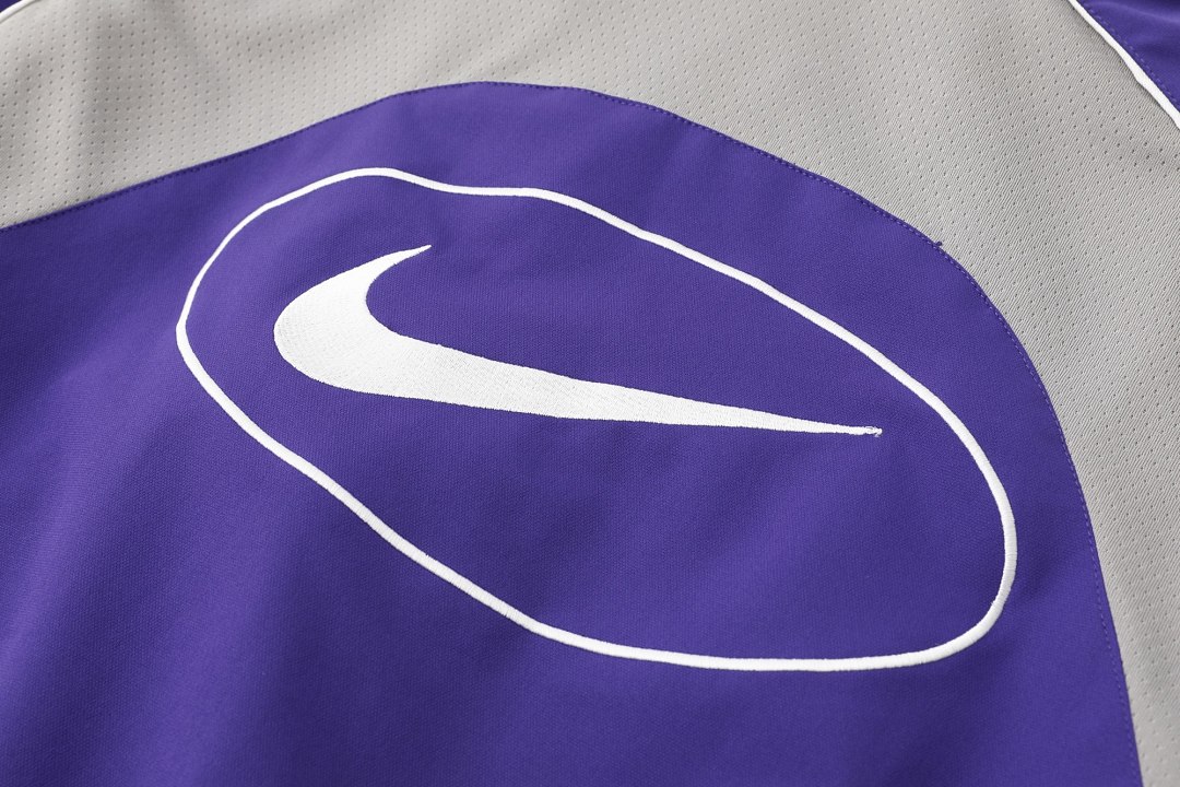 Balenciaga 398 Collab SS25 WEEK4 Track Jacket Sleeve Embroidered Logo : Black Purple :S-XL - Image 34