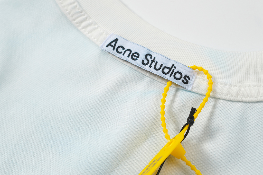 Acne Studios 118 AC LOGO Print Short Sleeve T White Light Blue Dark S-XL 8046# - Image 16