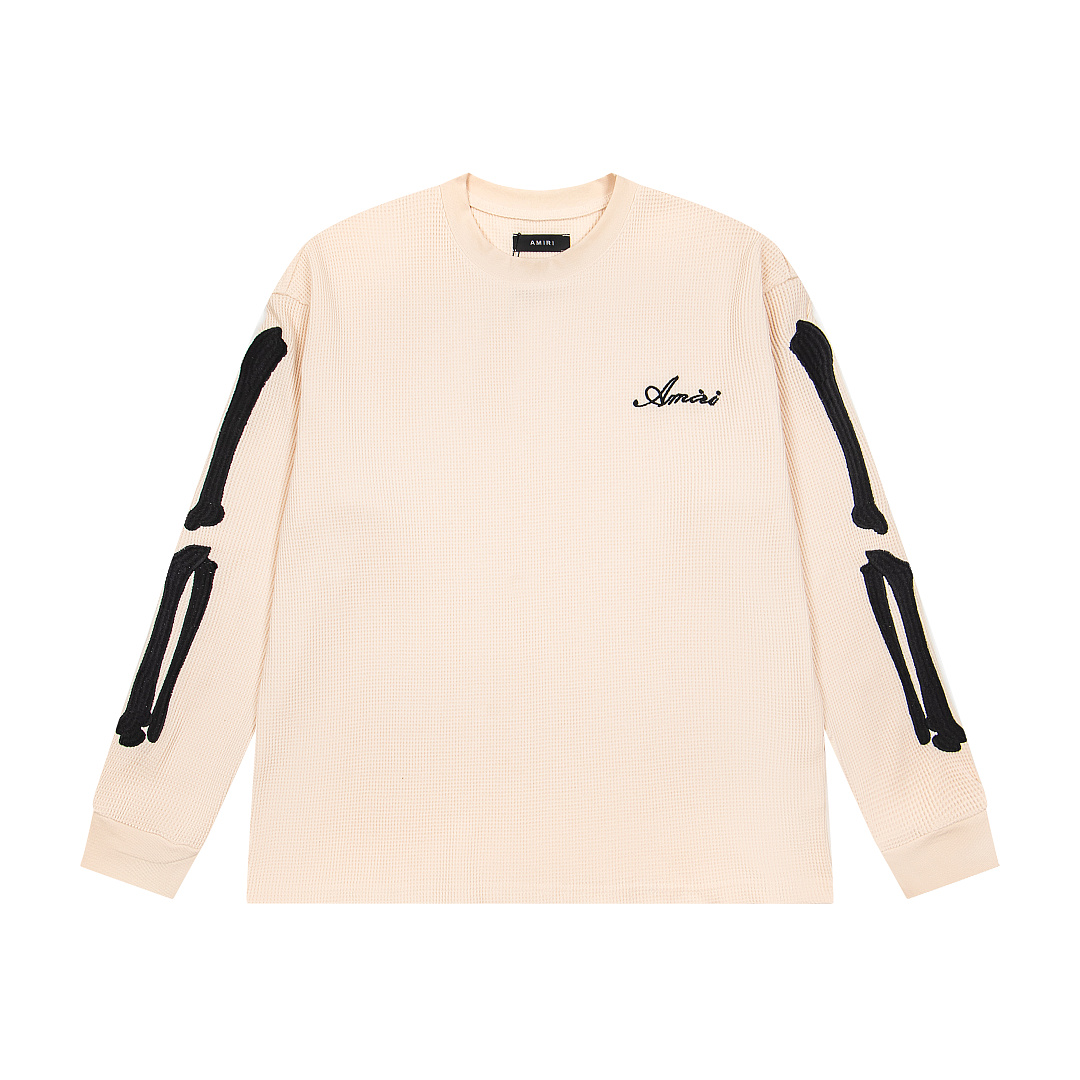 AMIRI 168 Wide Version Model Long Sleeve Black Apricot Light Grey S M L XL 601# - Image 14