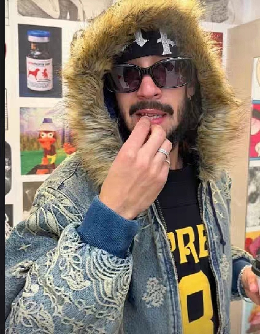 Supreme 658 SS25 BANDANA JACQUARD DENIM HOODED WORK JACKET Floral Fruit Cotton Water Blue S - Image 11