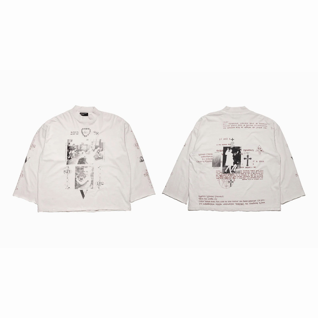 Enfants Riches Deprimes 138 Enfants Riches Deprimes Wide Collar Long Sleeve T : S M L XL Apricot - Image 3
