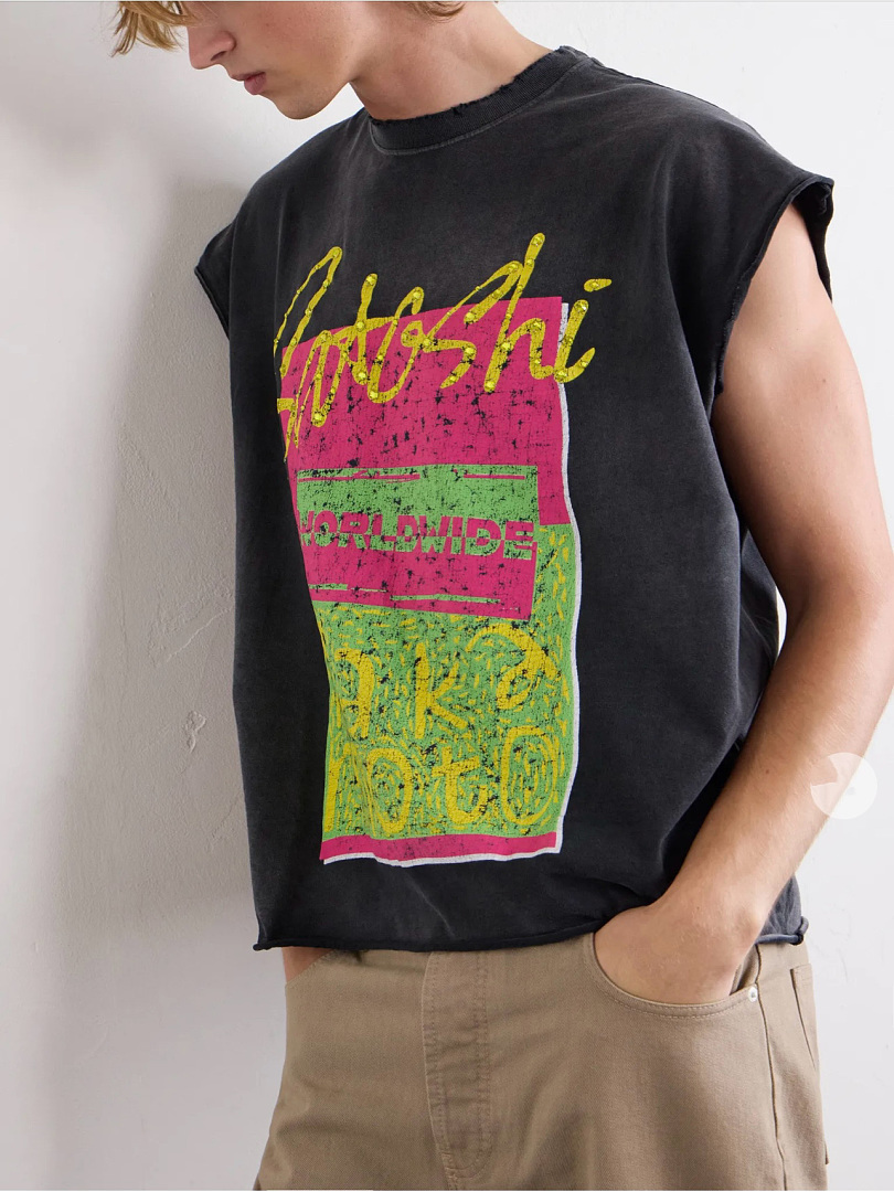 Unbranded 128 Satoshi Nakamoto Worldwide Cut Off Tee / Cup Half Full Sleeve T : Washed Black S M L - Image 16