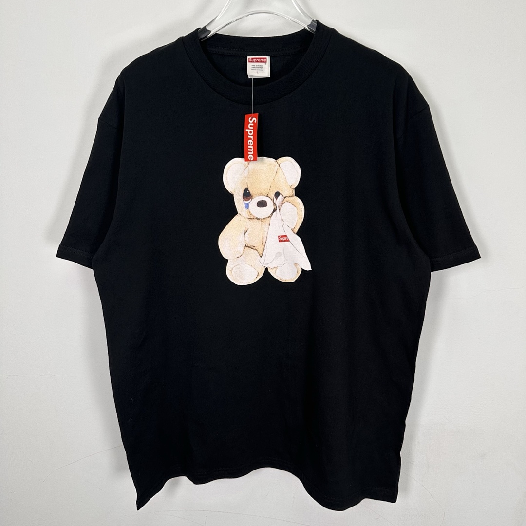 Supreme 138 SS25 BEAR TEE Small T Print Short Sleeve Black White S-XL - Image 4