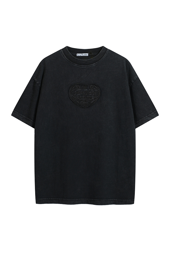 Acne Studios 118 AC Canvas Floral Short Sleeve T Black White Pink S-XL 8082# - Image 3