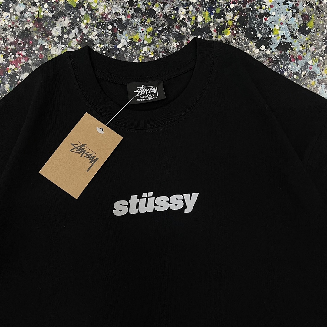 Stussy 108 Stu Light Print Short Sleeve T : Black White S Ｍ L XL XXL - Image 4