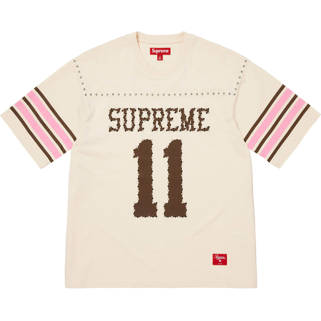 Supreme 238 SS26 STUDDED FOOTBALL TOP 11 No Diamond T Black Blue Apricot