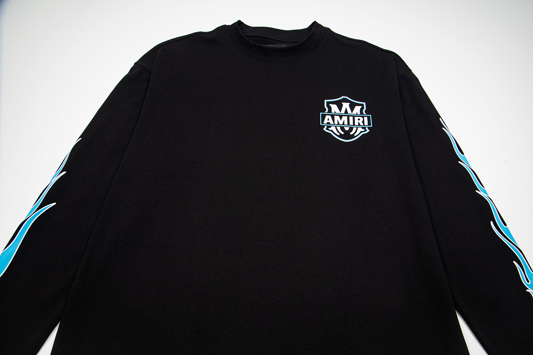 AMIRI 138 Wide Version Model Long Sleeve T Black White S M L XL 603# - Image 5