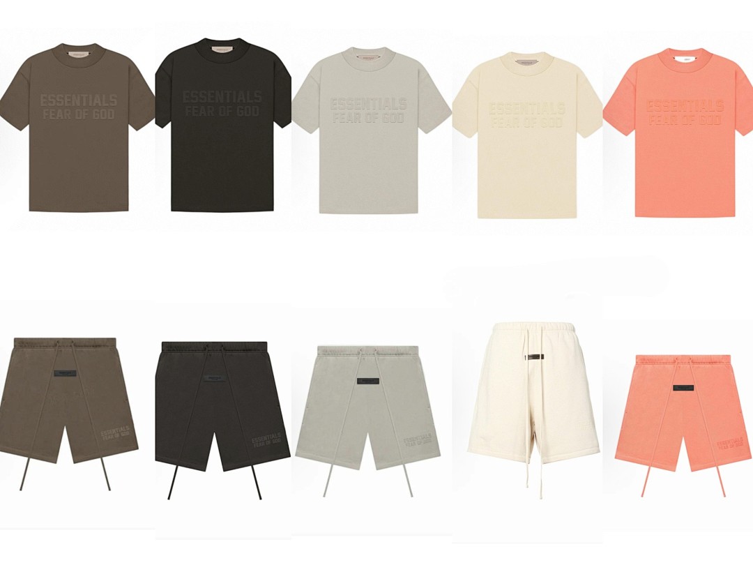 Essentials 118 Ess Double Velvet Solid Cotton Short Sleeve T Coffee Grey Black White Smoke Red XS-XL - Image 3