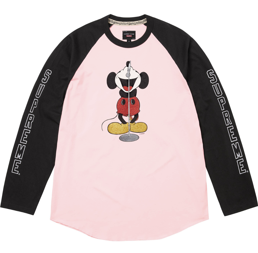 Supreme 218 Cream Long Sleeve NUMBER INE MICKEY RAGLAN L/S (N) - Image 3