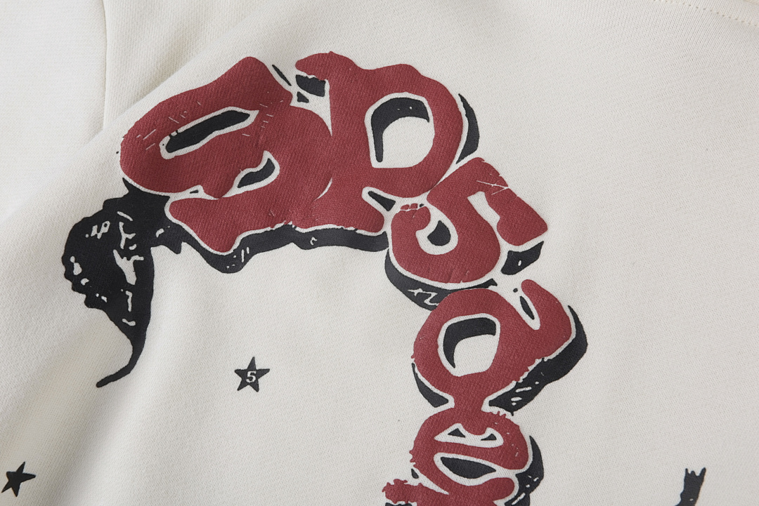 Sp5der 258 Sp5Der HOODIES Print Solid Cotton White S-XL - Image 7