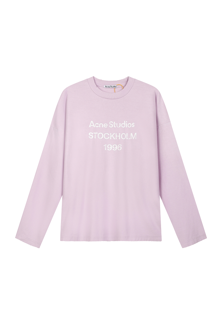 Acne Studios 128 AC LOGO Print Long Sleeve T Pink Black White Olive Green Dark Blue Red Spring Purple S-XL 3286# - Image 52