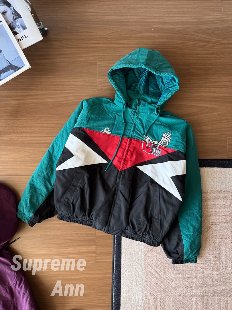 Supreme 598 MM6 SS26 WEEK4 Split Stadium Jacket Water Wind : Black / Navy S–XL - Image 12