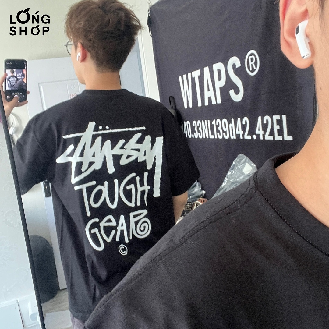 Stussy 108 STUSSY SS24 TOUGH GEAR TEE Print Short Sleeve Black White S-XL - Image 18