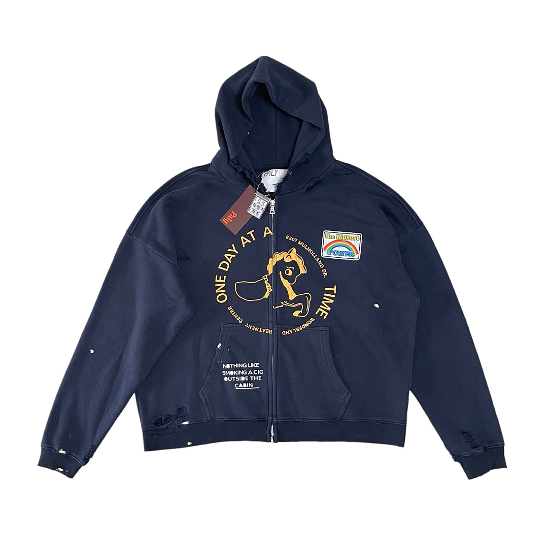 Unbranded 268 Paly Hollywood Treatment Center Zip Hooded Sweatshirt NAVY : S M L