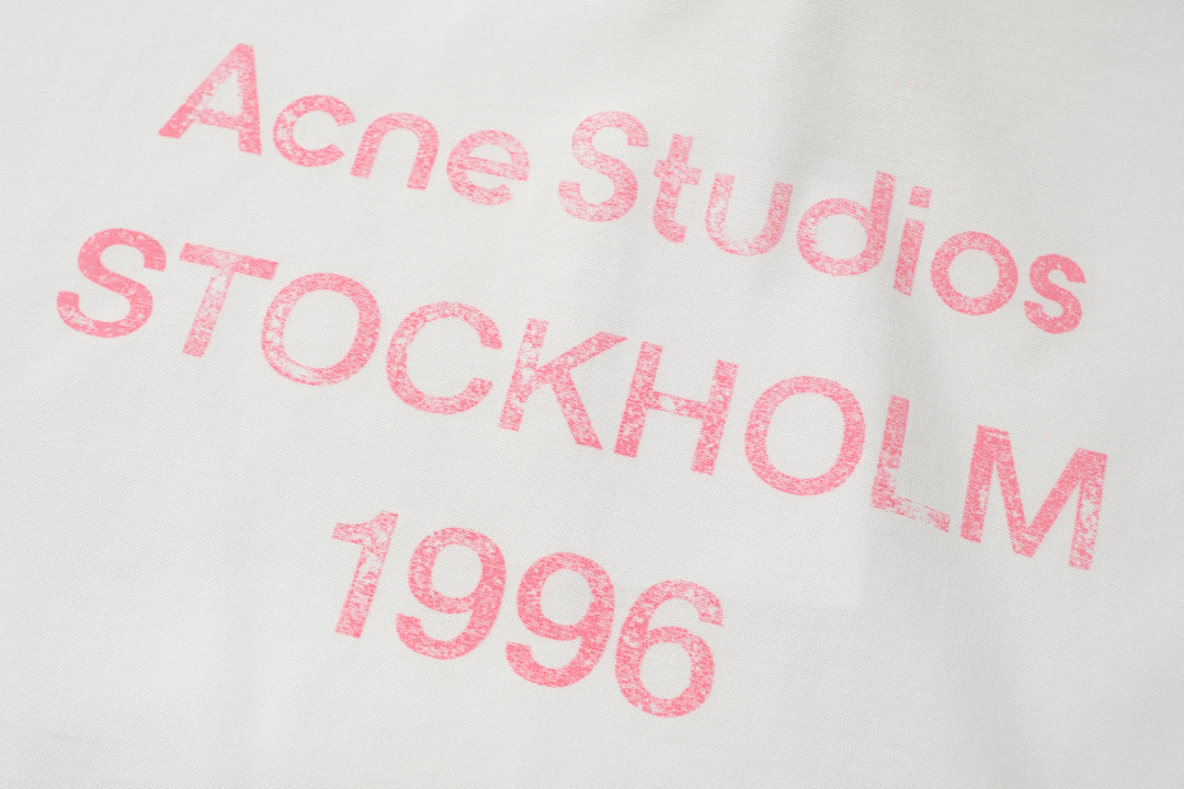 Acne Studios 118 AC LOGO Print Short Sleeve T White Light Blue Dark S-XL 8046# - Image 36