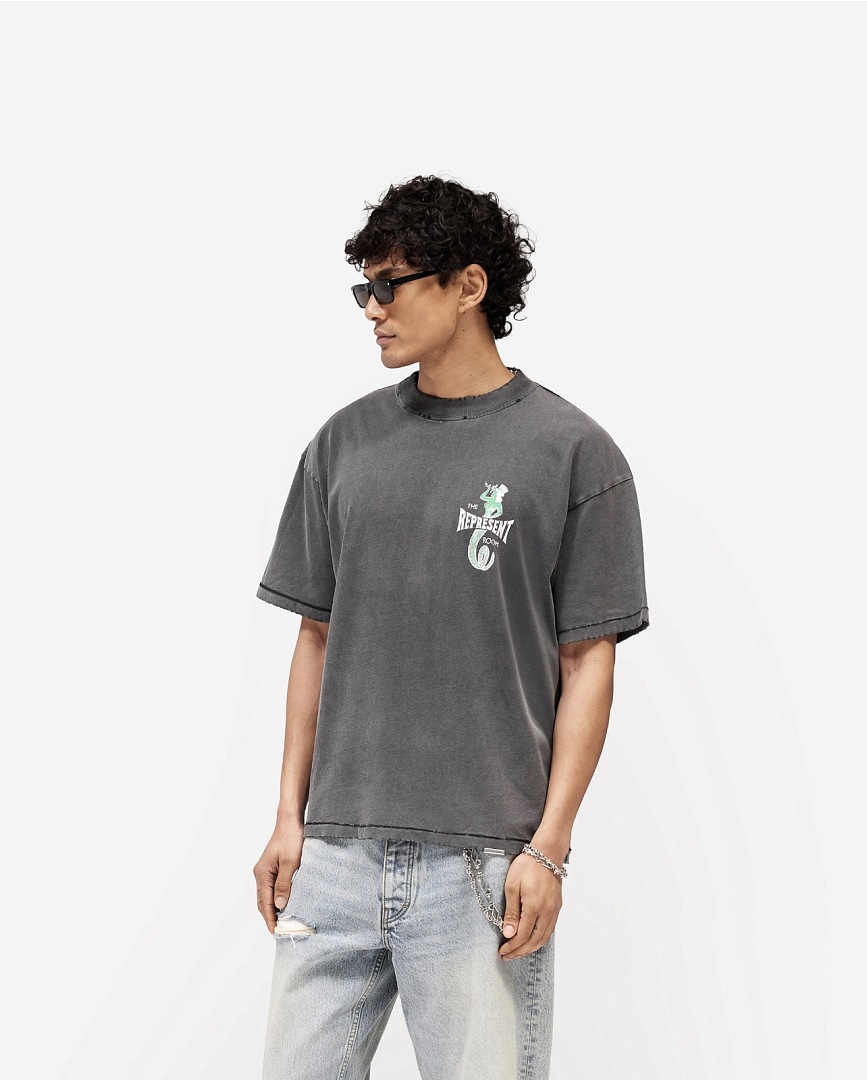 Represent New High Mens Womens Top Wide Short Sleeve : S M L XL Water (Black) - Image 27