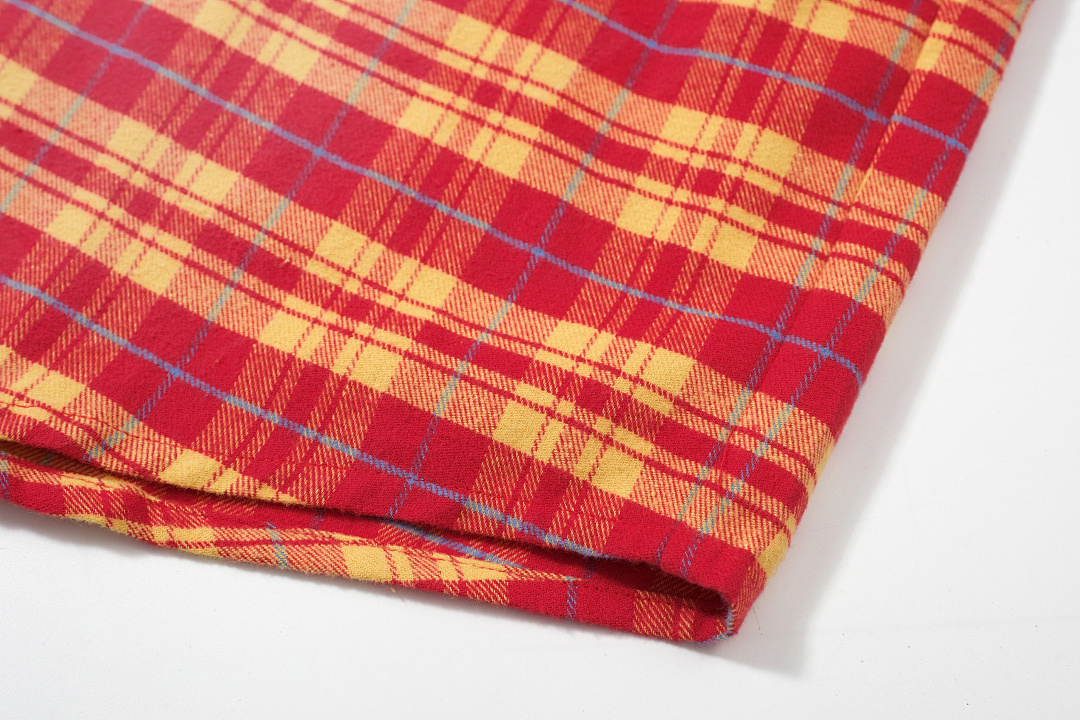 Unbranded 268 FAR FARFROMWHAT WASHED FLANNEL SHIRTS Water Ink Red Yellow S-L 3270# - Image 11