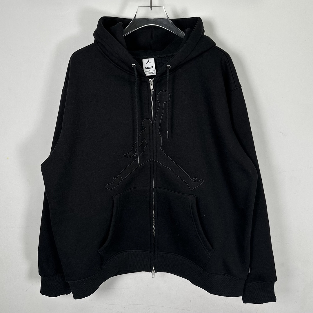Supreme 368 ZIP UP HOODED SWEATSHIRT Buckle Embroidered Black Light Blue Red S-XL - Image 9