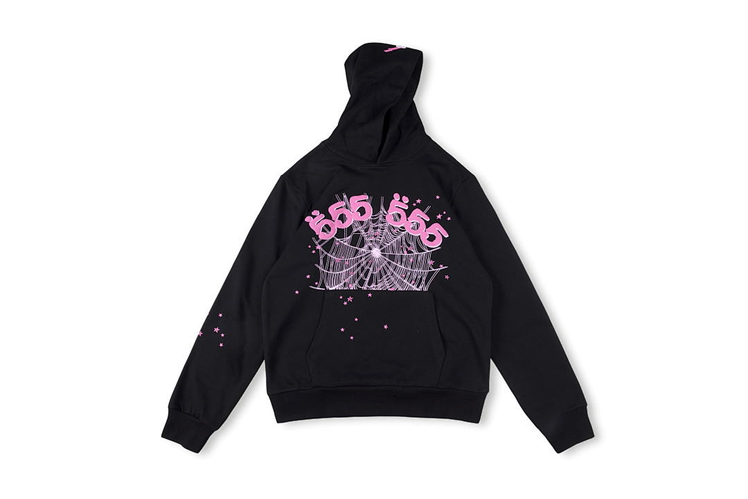 Sp5der 268 Sp5Der 555555 Hoodie Print Mens Womens Black S-XL