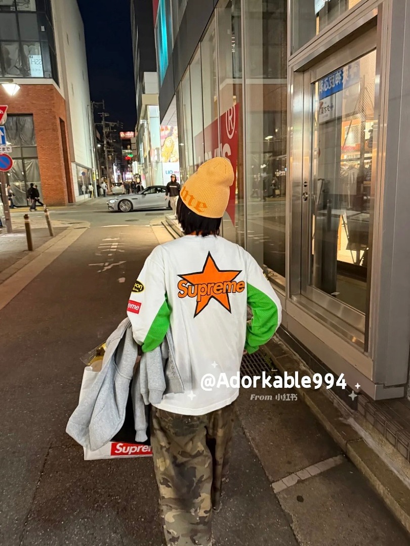 Supreme 328 Collab SS26 L/S Top Patchwork Embroidered Logg Long Sleeve T Mens Womens : Black Beige Pink S M L - Image 70