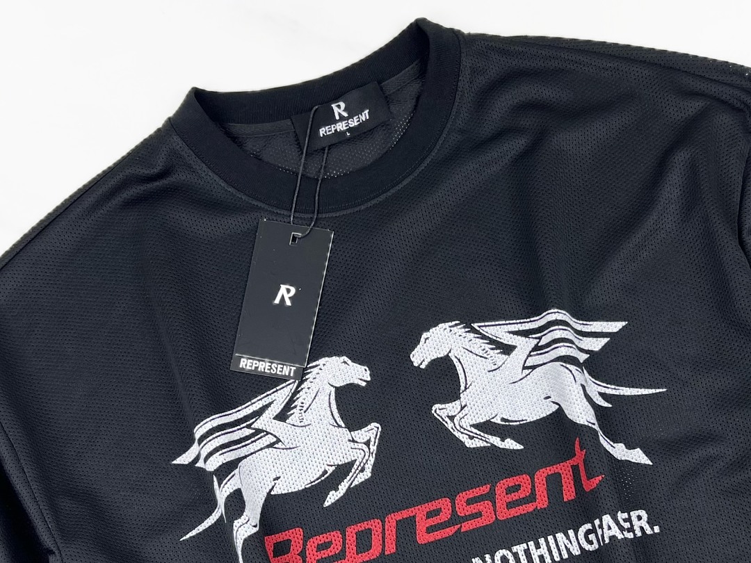 Represent 138 REP Long Sleeve : Black White S M L - Image 5