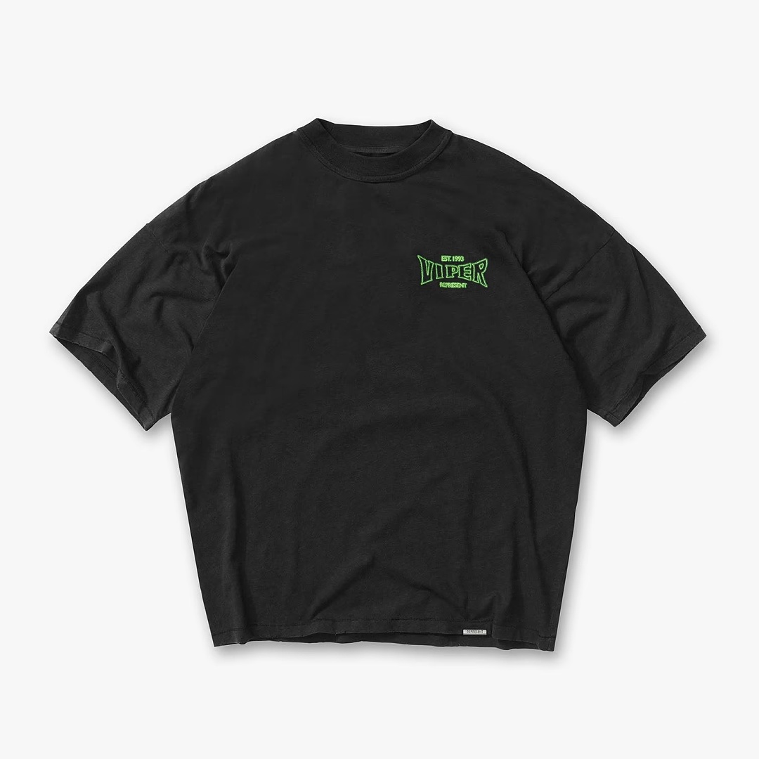 Represent 138 REPRESENT New High Mens Womens Top Wide Short Sleeve : S M L XL Water (Black) - Image 4