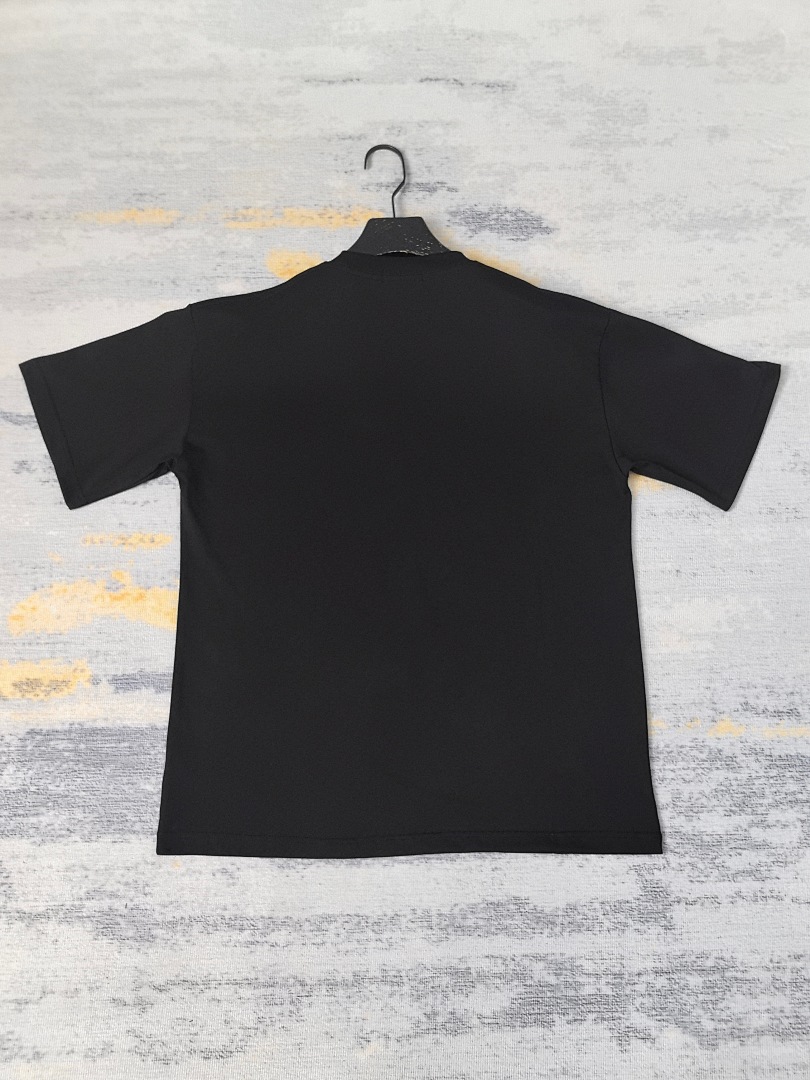 AMIRI 118 Wide Version Model Short Sleeve T Logo Print High Wind Black S M L XL 9902# - Image 15