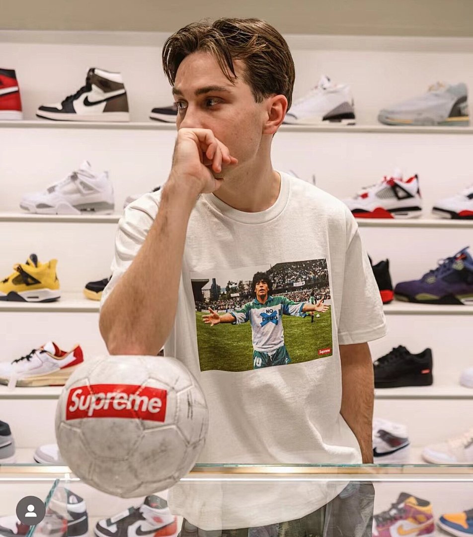 Supreme 108 SUP FW24 Maradona Tee Print Short Sleeve T Black White S M L XL B359# - Image 10