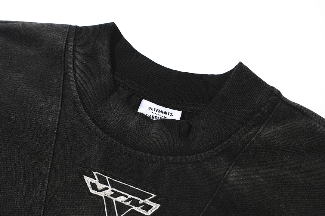 Unbranded 148 VETEMENTS Patchwork Wind Short Sleeve T Black Ink Green S-XL V5201# - Image 5