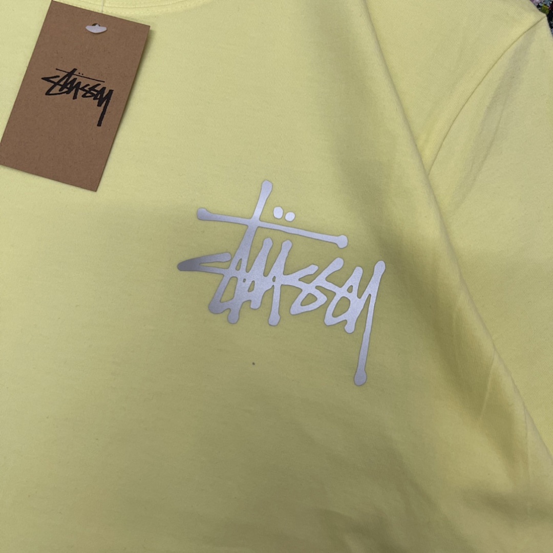 Stussy 108 Stu Light Reflection Print Short Sleeve T : Black Yellow Red Pink Blue Apricot Green Grey Khaki White S Ｍ L XL - Image 9