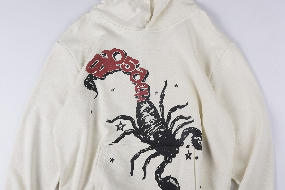 Sp5der 258 Sp5Der HOODIES Print Solid Cotton White S-XL - Image 4