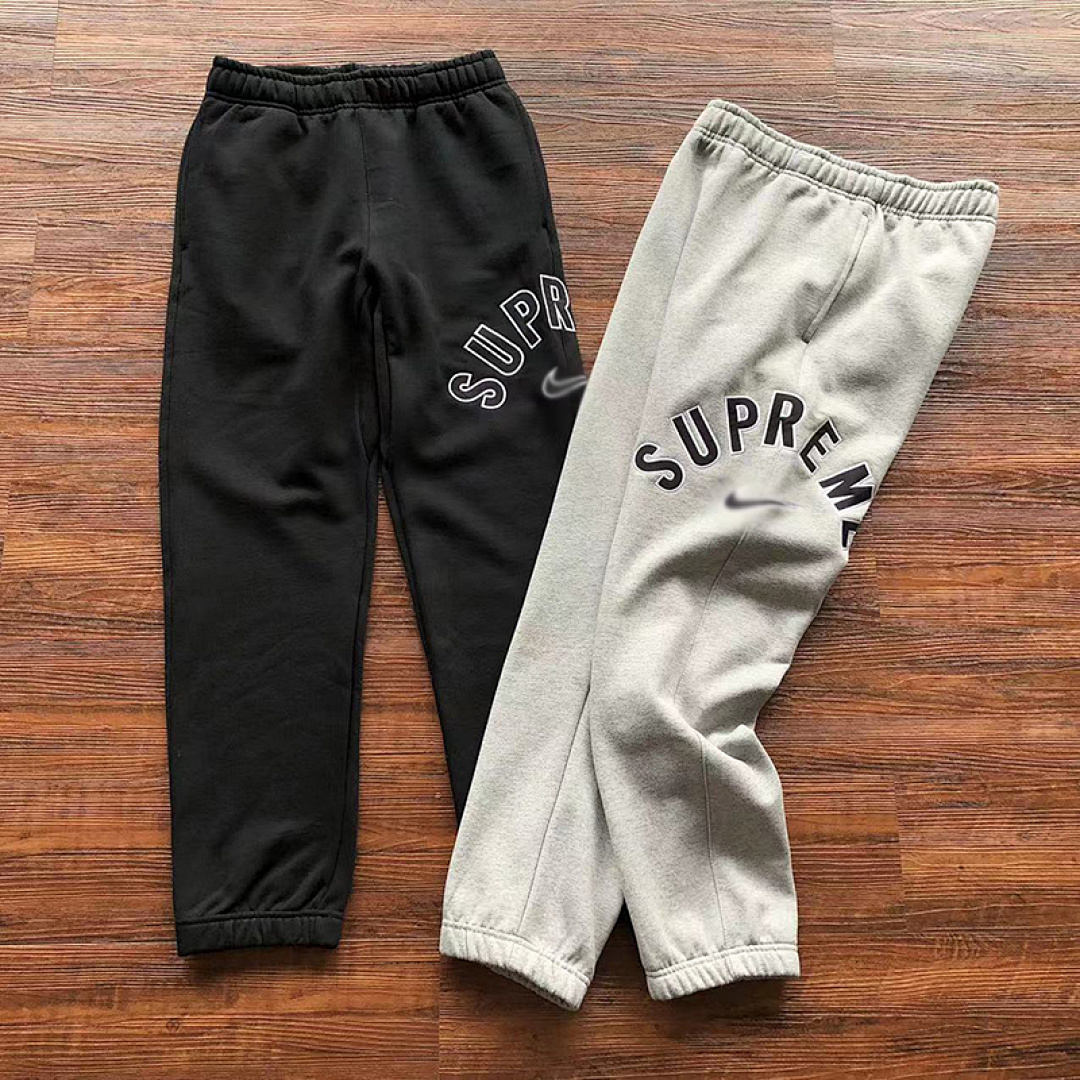 Nike 238 22SS Sup Nike Arc Sweatpant Collab Embroidered LOGO Velvet Long Black Grey S M L XL 1445# - Image 8
