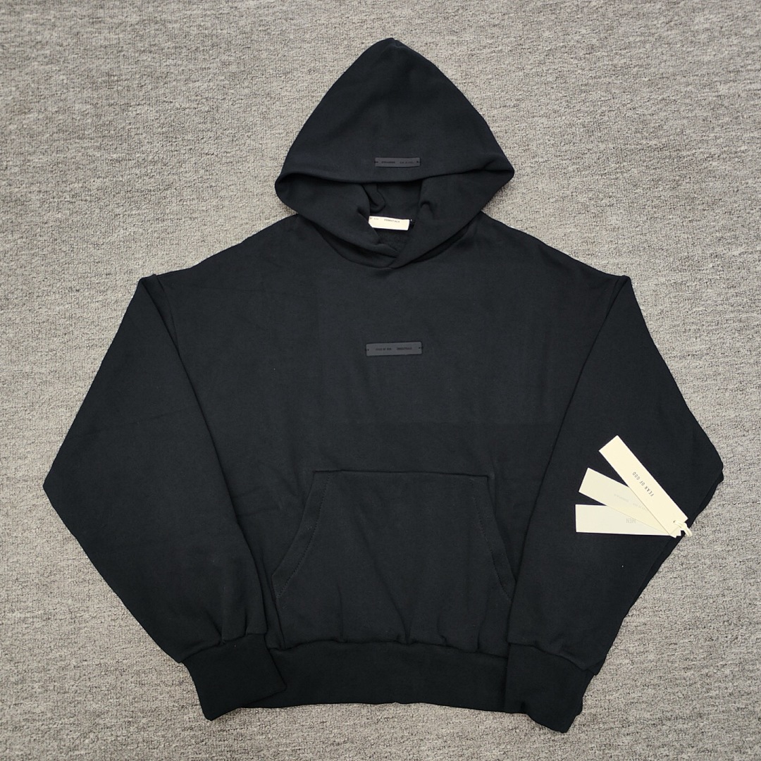 Essentials 228 Ess SS25 Classic Hoodie Label Print XS-XL (Black Oatmeal Grey Brown) - Image 20