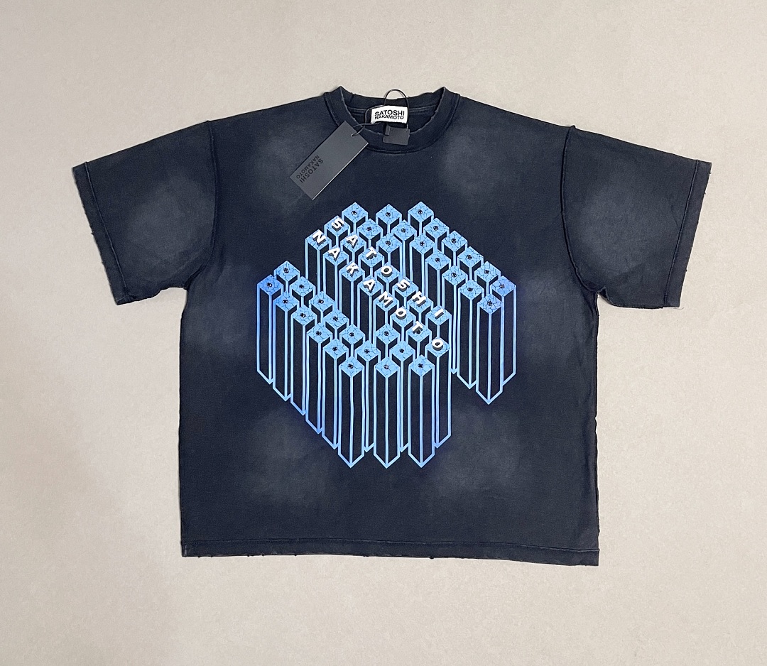 Unbranded 128 SATOSHI NAKAMOTO Gridlock T : Washed Black S M L - Image 5